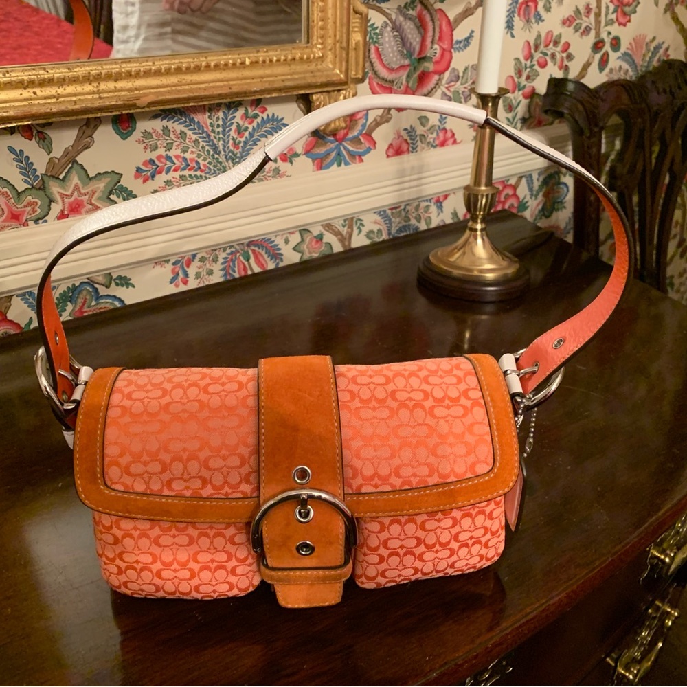 Orange Coach Shoulder Bag